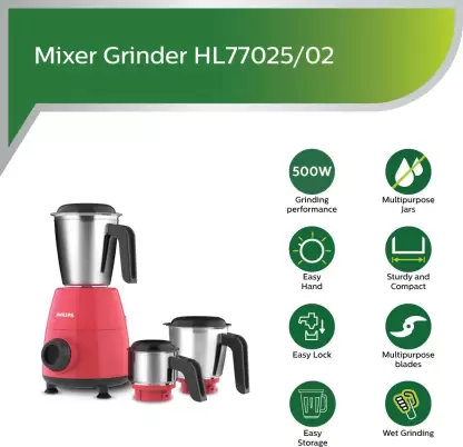 Philips HL7505 02 500-Watt Mixer Grinder